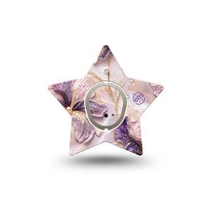 ExpressionMed Pink Pearls Dexcom G7 and Dexcom Stelo Glucose Biosensor System Star, Single Tape and Single Sticker Pearl flowers Adhesive Patch for CGM