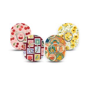 ExpressionMed Sweet Stickers Dexcom G7 and Dexcom Stelo Glucose Biosensor System Mini, tape and sticker  Orange tangerine theme Adhesive Tape for CGM