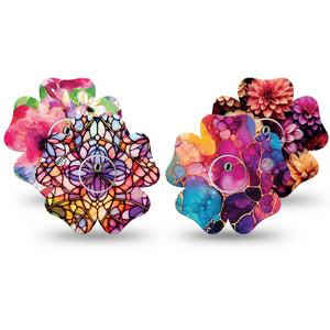 ExpressionMed Prism Ink Freestyle Libre 3 and Libre 3 Plus Flower, tape and sticker  prismatic design Accessories for CGM