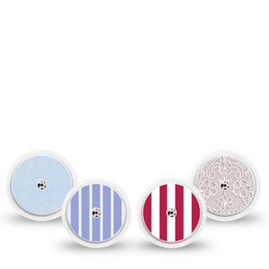 ExpressionMed Washed Classics Freestyle Libre, Libre 2 Plus, and Abbott Lingo Sticker, 4-Pack Sticker washed patriotic tones Overlay Patch for Continuous Glucose Monitor