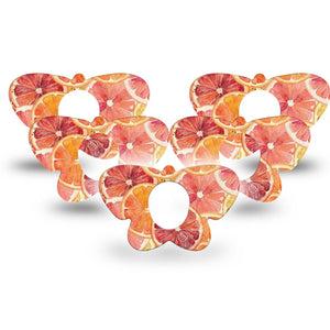 ExpressionMed Oranges Dexcom G7 and Dexcom Stelo Glucose Biosensor System Butterfly, 5-Pack Painted citrus fruit Adhesive Tape for Continuous Glucose Monitor