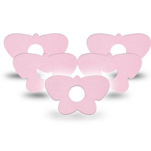 ExpressionMed Baby Pink Freestyle Libre 3 and Libre 3 Plus Butterfly Shape Tape, 5-Pack Tape Solid Shade Of Pink, Overlay Patch CGM Design