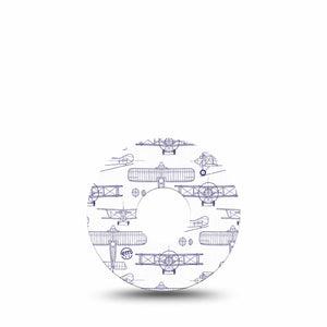 ExpressionMed Airplane Freestyle Libre 3 and Libre 3 Plus Tape, Single Tape Glider Planes, Adhesive Tape Continuous Glucose Monitor Design