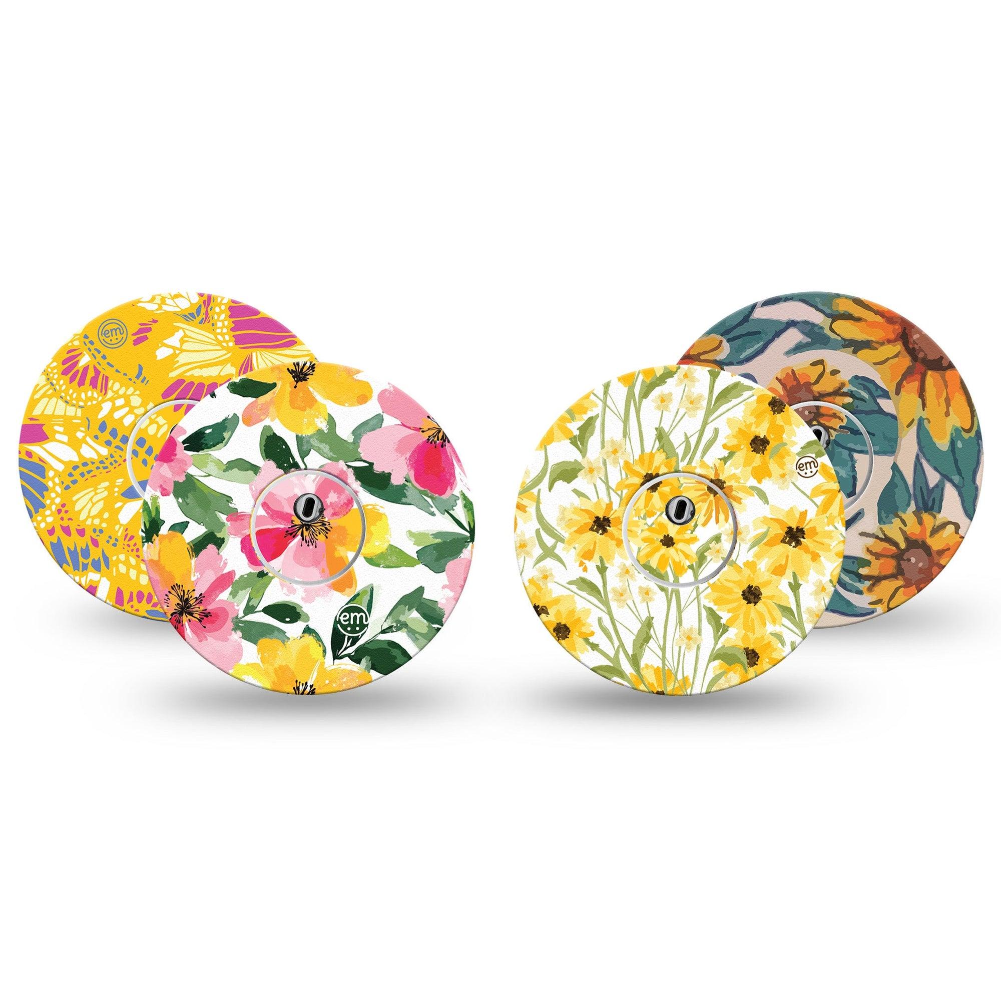 ExpressionMed Honey Glow Variety Pack Freestyle Libre 3 and Libre 3 Plus Tape 4-Pack Tape and 4-Pack Sticker Variety Spring Pastel, Adhesive Tape Continuous Glucose Monitor Design