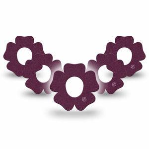 ExpressionMed Wine Red Dexcom G7 Flower Shape Tape, Dexcom Stelo Glucose Biosensor System, 5-Pack Tape Basic Color, Plaster CGM Design