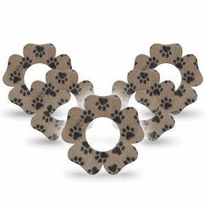 ExpressionMed Fuzzy Pawprints Freestyle Libre, Libre 2 Plus, and Abbott Lingo Flower, 5-Pack Textile inspired  Sensor Cover for Continuous Glucose Monitor