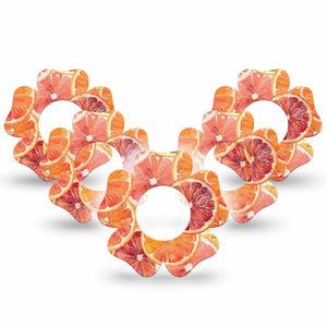 ExpressionMed Oranges Freestyle Libre, Libre 2 Plus, and Abbott Lingo Flower, 5-Pack Layered citrus slices Sensor Cover for Continuous Glucose Monitor