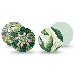 ExpressionMed Tropical Greens Freestyle Libre 3 and Libre 3 Plus OverPatch, 4-Pack Tape tropical plant aesthetic Plaster for CGM