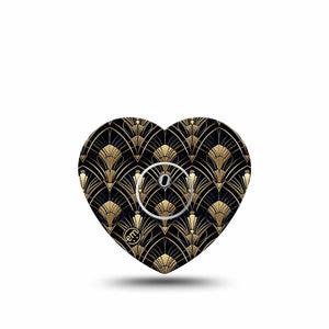 ExpressionMed Midnight Deco Freestyle Libre 3 and Libre 3 Plus Heart, Single Tape and Single Sticker 1920 art style Patch for CGM