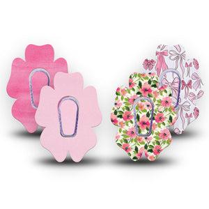 ExpressionMed Soft Pink Dexcom G6 Flower, tape and sticker  Graceful pink patterns Decorative Patch for CGM