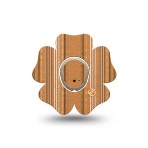 ExpressionMed Golden Oxford Dexcom G7 and Dexcom Stelo Glucose Biosensor System Flower, Single Tape and Single Sticker Orange stripes Patch for CGM