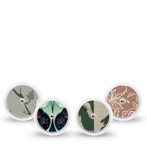 ExpressionMed Earth Tones Freestyle Libre, Libre 2 Plus, and Abbott Lingo Sticker, 4-Pack Sticker Earth tone prints Overlay Patch for Continuous Glucose Monitor