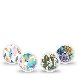 ExpressionMed Desert Succulent Variety Pack  Freestyle Libre and Libre 2 Plus Sticker, Abbott Lingo, 4-Pack Sticker Variety Prickly Pear Cactus Garden, Vinyl Graphics Continuous Glucose Monitor Design