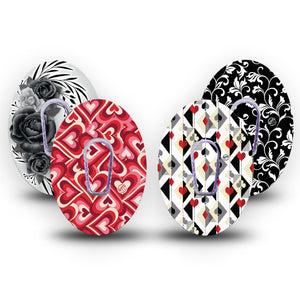 ExpressionMed Ace of Style Variety Pack Dexcom G6 Sticker and Tape  Heart Floral Mix Prints, Vinyl Sticker and Tape Design CGM Design