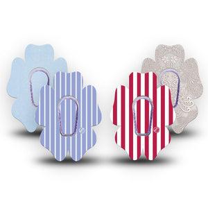 ExpressionMed Washed Classics Dexcom G6 Flower, tape and sticker  washed patriotic tones Decorative Patch for CGM