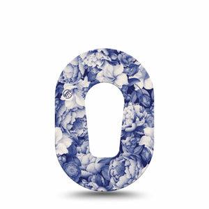 ExpressionMed Moody Blues Dexcom G6 Mini Tape Single Tape Blue Noir Flower Variety, Adhesive Tape CGM Design
