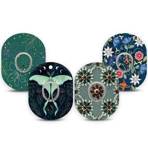 ExpressionMed Muted Mosses Variety Pack Dexcom G7 Sticker and Tape, Dexcom Stelo Glucose Biosensor System,   Autumn Fall Prints, Vinyl Sticker and Tape Pairing Continuous Glucose Monitor Design