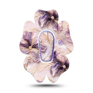 ExpressionMed Pink Pearls Dexcom G6 Flower, Single Tape and Single Sticker Pink glistening florals Adhesive Tape for CGM