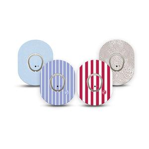 ExpressionMed Washed Classics Dexcom G7 and Dexcom Stelo Glucose Biosensor System Mini, tape and sticker  washed patriotic tones Adhesive Tape for CGM