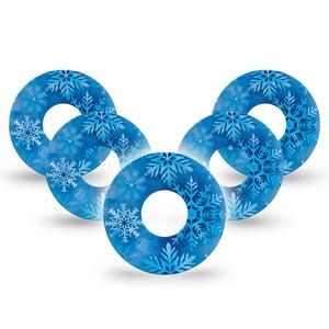 ExpressionMed Falling Snow Infusion Set Tape, 10-Pack Tape Blue Crystals, Overlay Patch Continuous Glucose Monitor Design