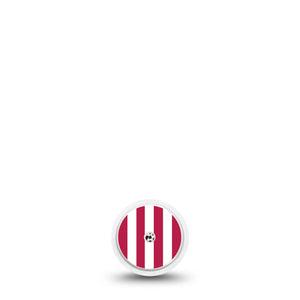 ExpressionMed Red Stripes Freestyle Libre, Libre 2 Plus, and Abbott Lingo Sticker, Single Sticker Fourth of July inspired Decorative Patch for Continuous Glucose Monitor