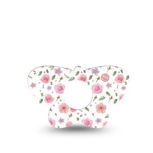 ExpressionMed Pastel Flower Infusion Set Butterfly Shape Tape 5-Pack Tape Light Blossoms, Plaster Continuous Glucose Monitor Design
