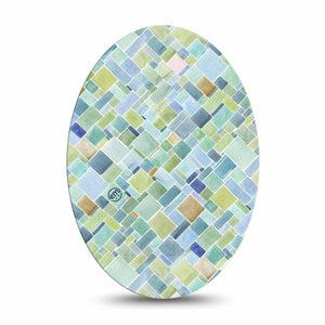 ExpressionMed Watercolor Geometrics Medtronic Guardian Enlite Universal Oval Single Glass Tile Inspired Plaster Continuous Glucose Monitor Design