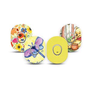 ExpressionMed Soft Sunshine Variety Pack Dexcom G7 Mini Tape, Dexcom Stelo Glucose Biosensor System, 4-Pack Tape and 4-Pack Sticker Variety, Soft Yellow Monochromatic Mix, Patch Continuous Glucose Monitor Design