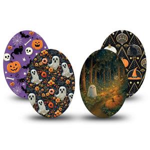 ExpressionMed Halloween Forest Medtronic Guardian Enlite Universal Oval, 4-Pack Tape pumpkin forest illustration Best Covers for CGM