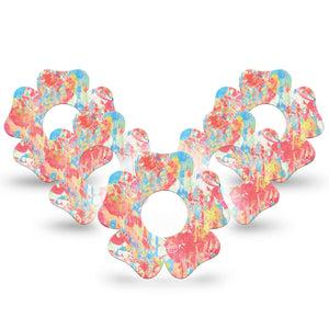 ExpressionMed Faded Summer Infusion Set Flower Shape Tape 10-Pack Tape Vintage Inspired Design, Plaster Continuous Glucose Monitor Design