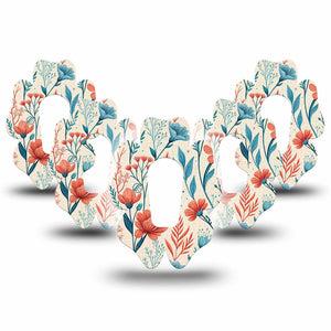 ExpressionMed Desert Wildflower Dexcom G6 Flower, 5-Pack Color-rich botanical print Plaster for Continuous Glucose Monitor