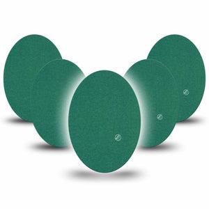 ExpressionMed Forest Green Medtronic Guardian Enlite Universal Oval, 5-Pack Tape Color Sample Inspired, Plaster CGM Design