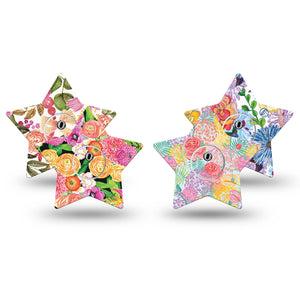 ExpressionMed Bloom Pop Freestyle Libre 3 and Libre 3 Plus Star, tape and sticker  Vibrant flowers Overlay Tape for CGM