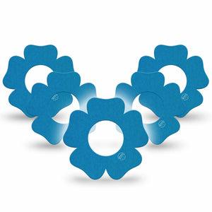 ExpressionMed Teal Freestyle Libre 2 and Libre 2 Plus Flower Shape Tape, Abbott Lingo, 5-Pack Tape Color Sample Inspired, Plaster CGM Design