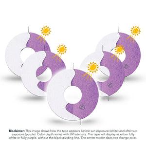 ExpressionMed Solar Violet Freestyle Libre 3 and Libre 3 Plus Tape, 5-Pack Tape Light-Reactive Purple, Adhesive Tape Continuous Glucose Monitor Design