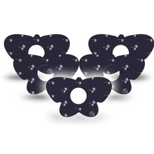 ExpressionMed Palm Trees Freestyle Libre 3 and Libre 3 Plus Butterfly Shape Tape 5-Pack Tape Coastal Palms, Plaster CGM Design