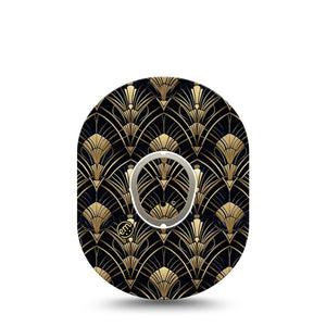 ExpressionMed Midnight Deco Dexcom G7 and Dexcom Stelo Glucose Biosensor System, Single Tape and Single Sticker Rainbow geometrics Overlay Patch for CGM