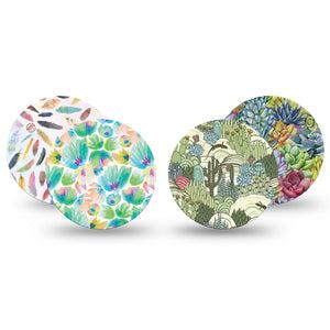 ExpressionMed Desert Succulent Variety Pack  Dexcom G7 Overpatch, Dexcom Stelo Glucose Biosensor System, 4-Pack Tape Variety Blue-Green Desert Cactus, Overlay Tape CGM Design