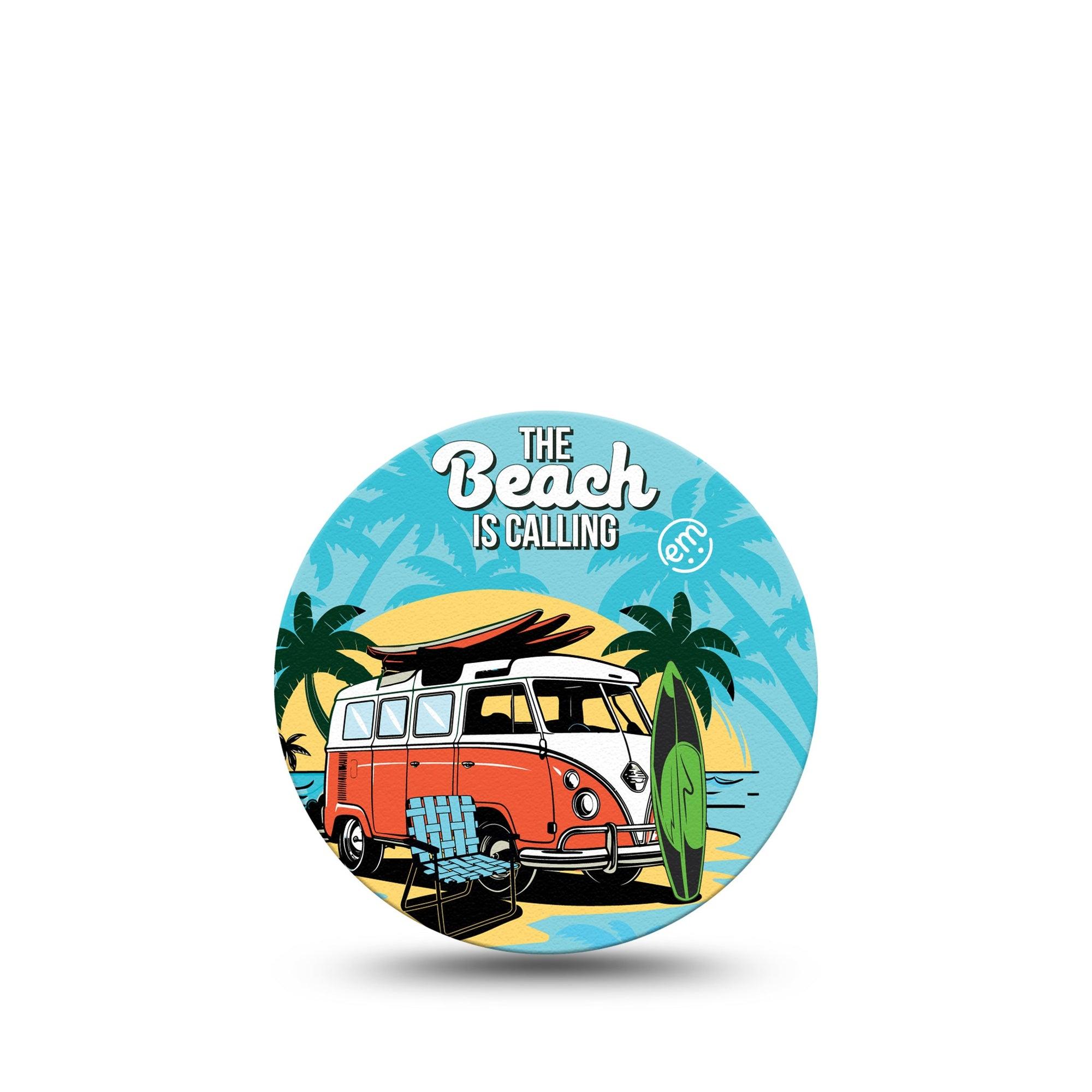 ExpressionMed The Beach Freestyle Libre 3 Overpatch Single Tape Retro Volkswagen Inspired Adhesive Patch CGM Design