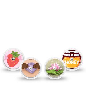 ExpressionMed Buzz, Boink and Splash Variety Pack Freestyle Libre and Libre 2 Plus Sticker, Abbott Lingo, 4-Pack Sticker Variety Cute Animal Friends, Vinyl Graphics Continuous Glucose Monitor Design