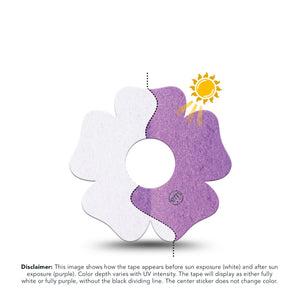 ExpressionMed Solar Violet Freestyle Libre 3 and Libre 3 Plus Flower Shape Tape, Single Tape UV-Sensitive Color, Overlay Tape CGM Design