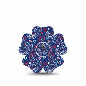 ExpressionMed Independence Paisley Freestyle Libre 3 and Libre 3 Plus Flower Shape Tape Single Tape and Single Sticker Classic Paisley Pattern, Overlay Tape CGM Design