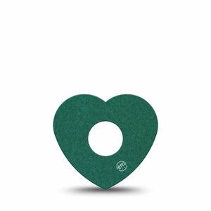 ExpressionMed Forest Green Freestyle Libre 3 and Libre 3 Plus Heart Shape Tape, Single Tape Pantone 7727U, Patch CGM Design