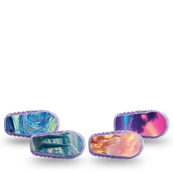 ExpressionMed Cosmic Daydreams Variety Pack Dexcom G6 Sticker, 4-Pack Sticker Variety Airy Horizons, Vinyl Decoration Continuous Glucose Monitor Design