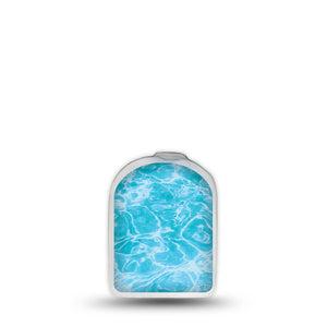 ExpressionMed Sunlit Water Omnipod Sticker, Pod Surface Sticker Blue water Fixing Ring Tape For Insulin Pump