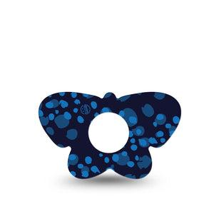ExpressionMed Blue Drops Infusion Set Butterfly Shape Tape, 5-Pack Tape Classy Navy Blue Drops, Plaster Continuous Glucose Monitor Design