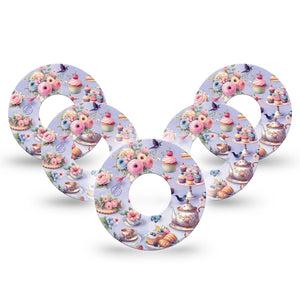 ExpressionMed Floral Tea Party Infusion Set Tape 10-Pack Tape Tea Party Table Inspired, Overlay Patch Continuous Glucose Monitor Design
