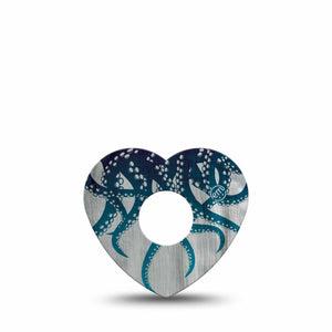 ExpressionMed Tentacles Freestyle Libre 3 and Libre 3 Plus Heart Shape Tape, Single Tape Gradient Tentacles, Patch CGM Design