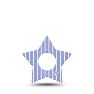 ExpressionMed Blue Stripes Infusion Star, 5-Pack Thin blue stripes Waterproof Adhesive Tape For Insulin Pump