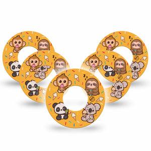 ExpressionMed Ice Cream Buddies Freestyle Libre and Libre 2 Plus Tape, Abbott Lingo, 5-Pack Tape Adorable Ice Cream Pals, Fixing Ring Tape Continuous Glucose Monitor Design